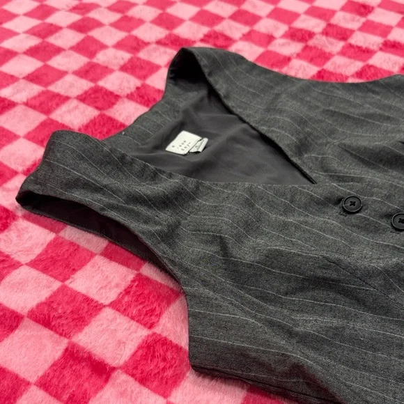 A New Day Pinstripe Gray Vest - Picture 3 of 5